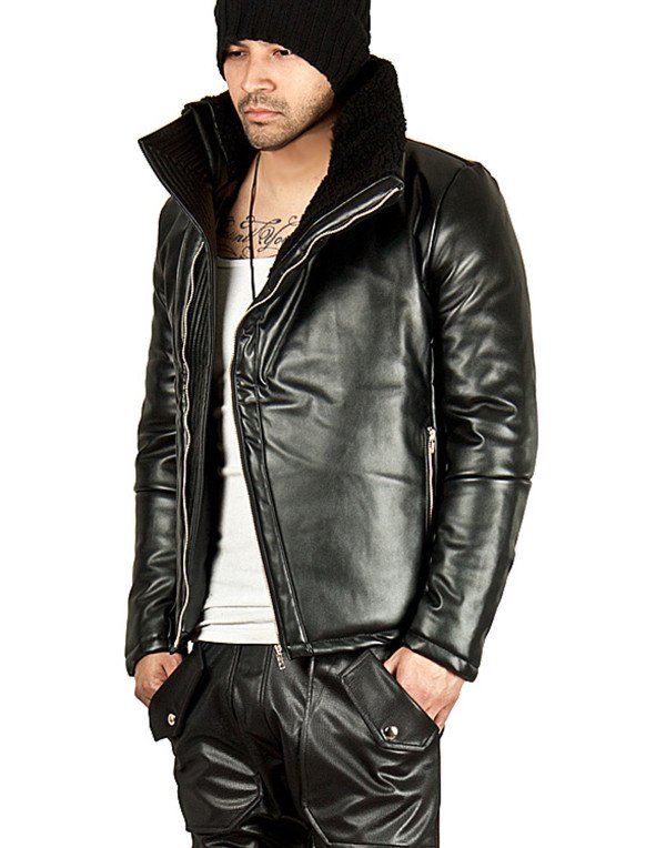 HugMe.fashion New Genuine Leather Jacket DIAGONAL ZIPPER JK169